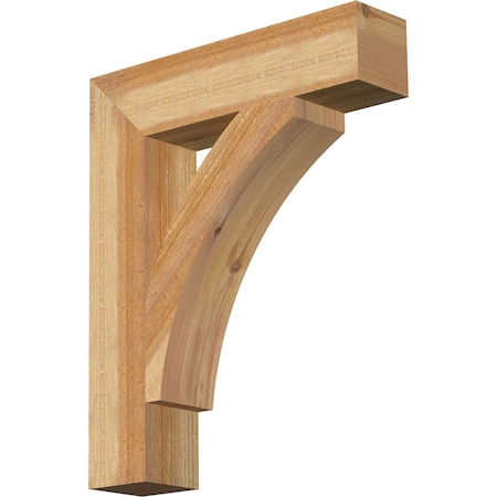 Ekena Millwork Thorton Block Rough Sawn Bracket, Western Red Cedar, 4"W x 18"D x 22"H BKT04X18X22THR05RWR